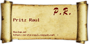 Pritz Raul névjegykártya